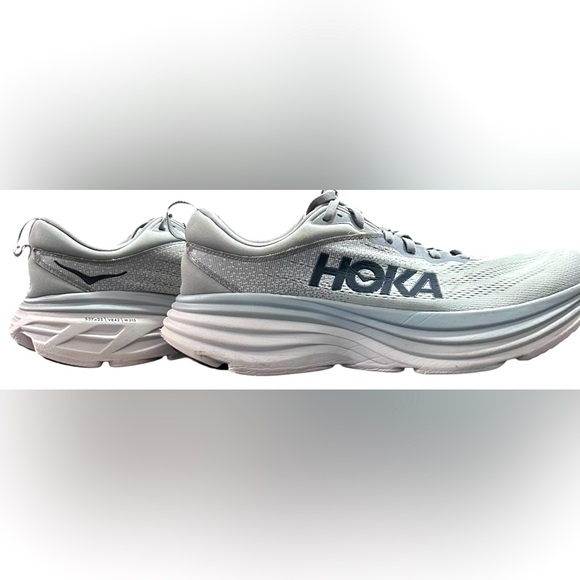 HOKA Men’s Bondi 8 Athletic Shoe In Sharkskin/Harbor Mist Size 13D ✨NWOB✨ - Picture 2 of 12
